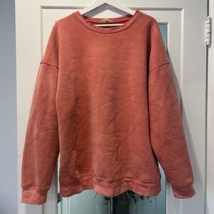 Easel Los Angeles Pink Wash Crew Sweater - Large